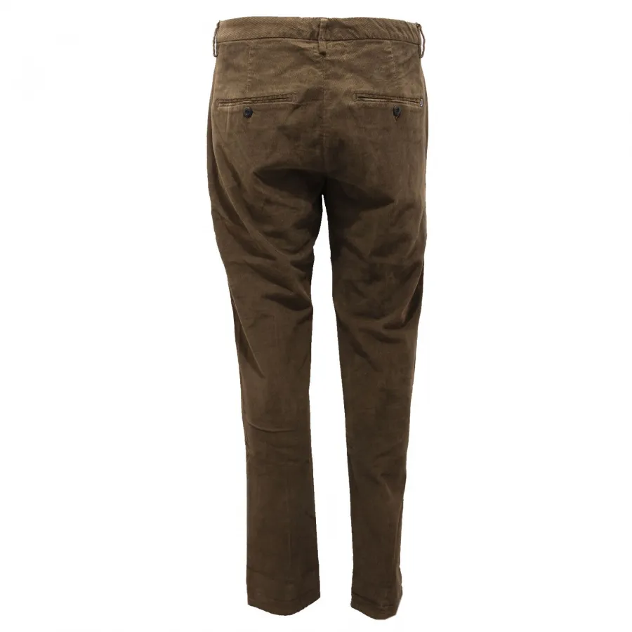 8126AF pantalone uomo DONDUP dark green corduroy cotton trouser man