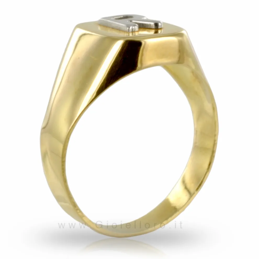 Anello RICORDO in oro giallo e bianco 18 kt