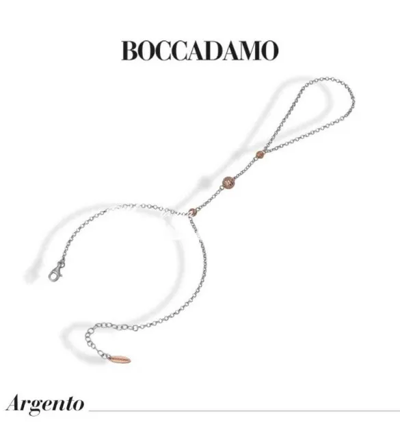 Bracciale Baciamano Donna Gioielli Boccadamo Gaya con Sfere Diamantate rosa gbc003b