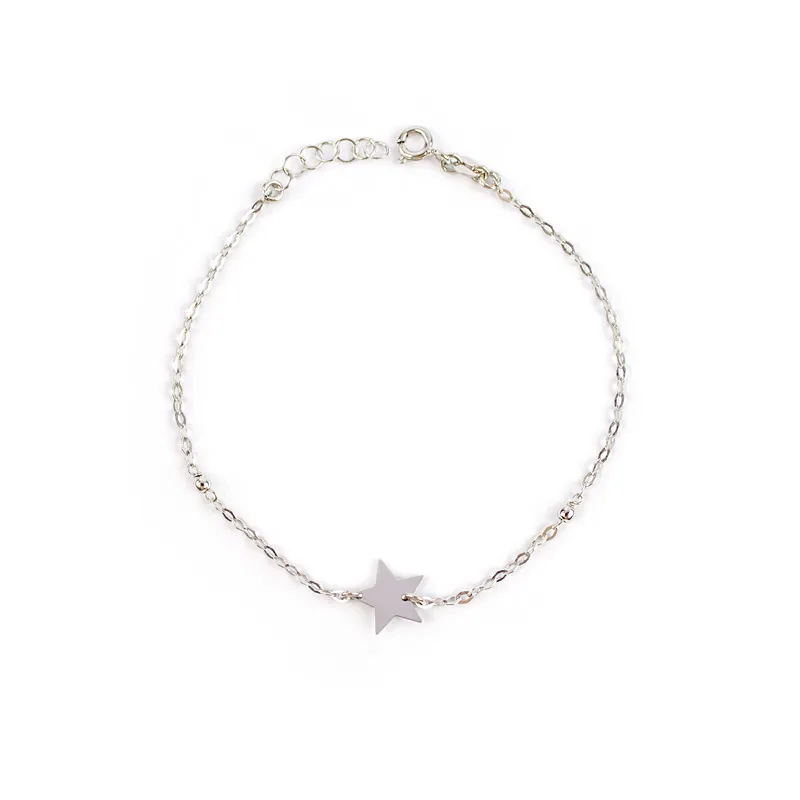 Bracciale con stella centrale in oro bianco