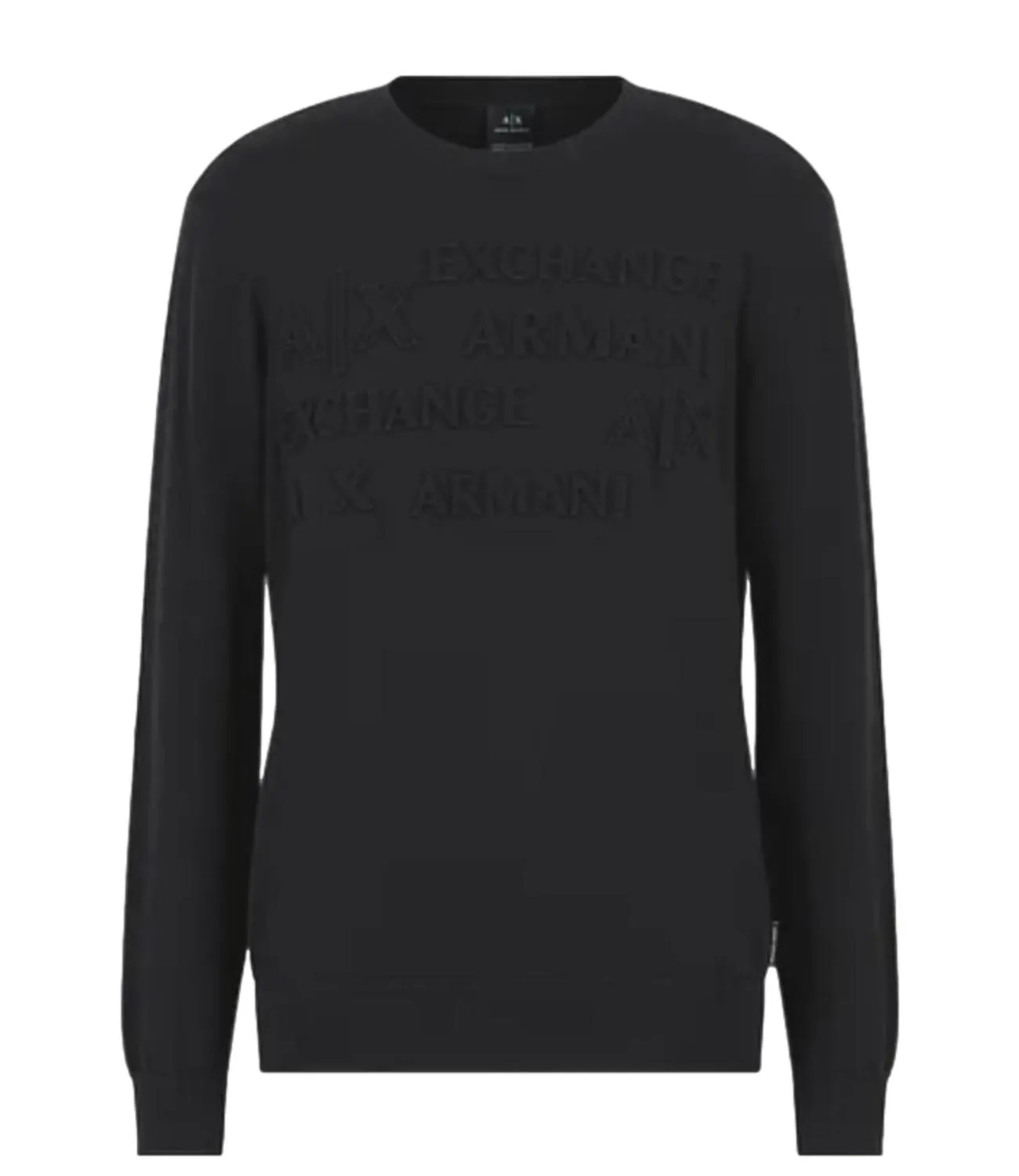 Brand ARMANI EXCHANGE Pullover Armani Exchange rasato uomo nero con logo in rilievo