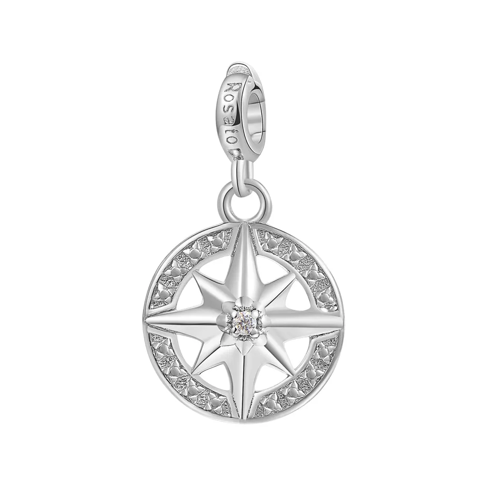 Charm Rosa dei Venti Rosato Storie Argento RZ016R