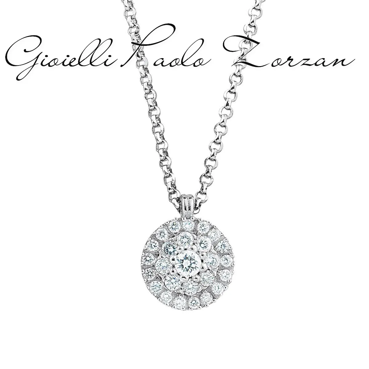 Collana Artlinea in oro bianco 18kt con pavé di diamanti CD204-LB