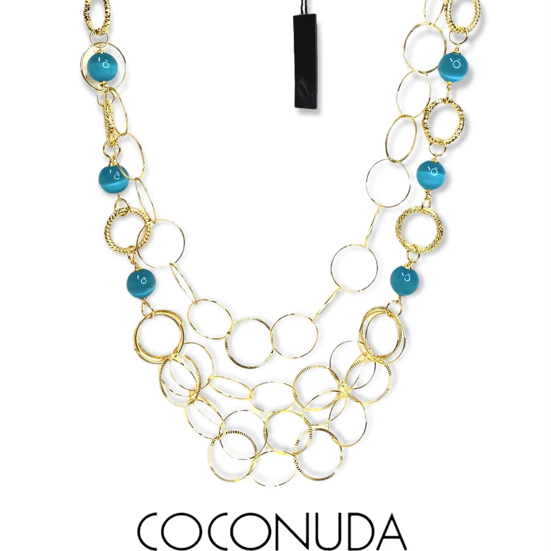 Collana Donna Coconuda in Bronzo con Giada Blu- COCH2214