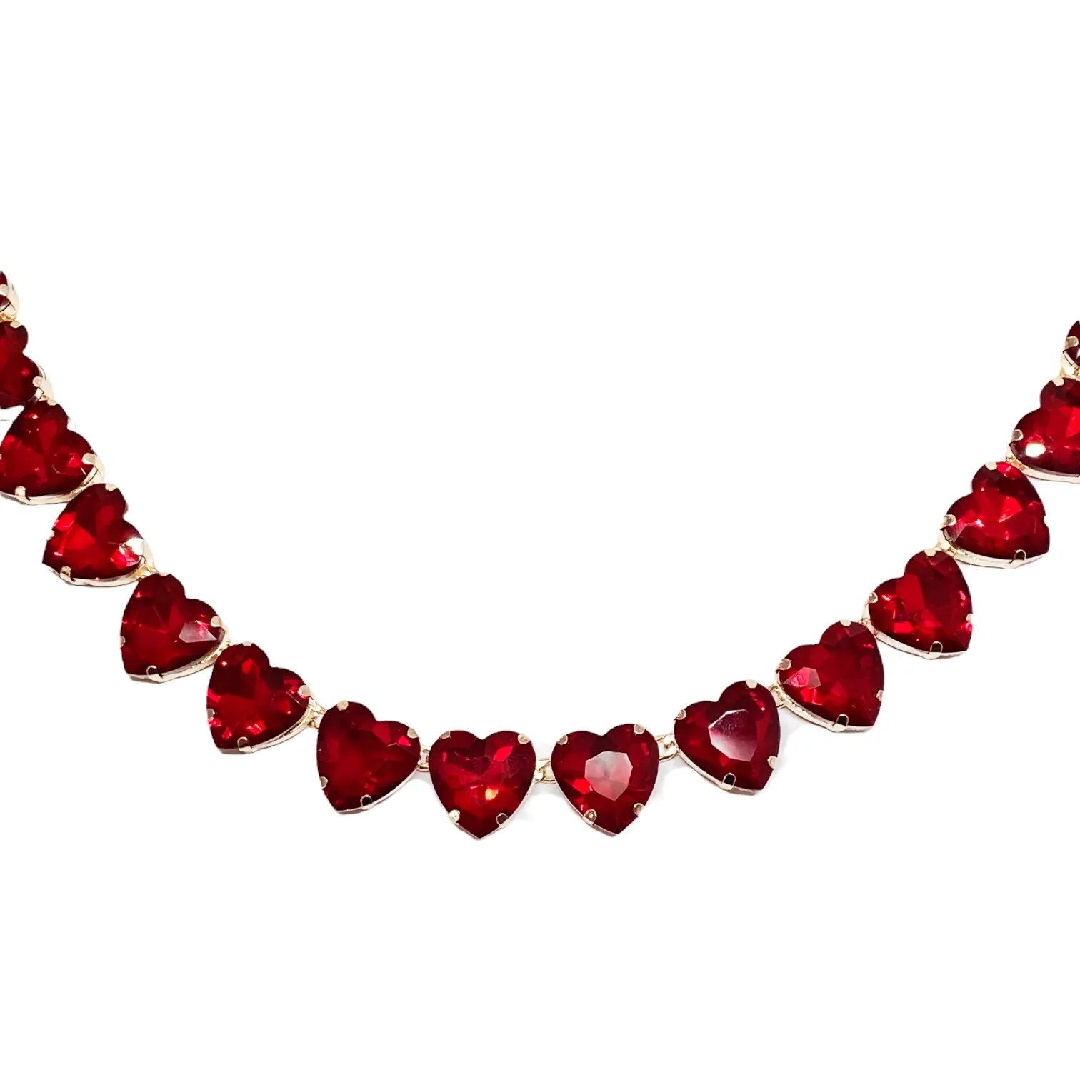 COLLANA PIETRE CUORE ROSSO