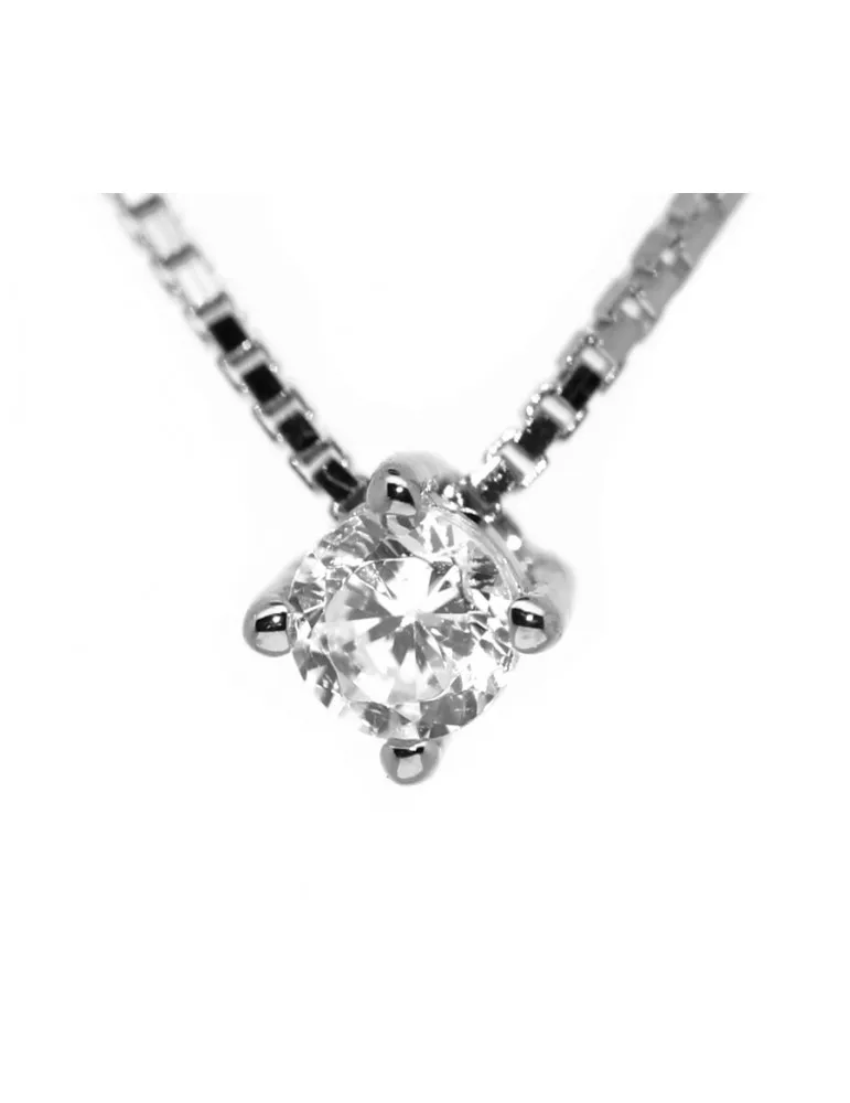 collana punto luce argento 925 zircone 3mm 42cm donna marca NALBORI bagno rodio giallo rosa