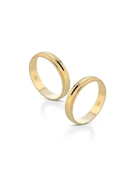 Coppia fedine in argento 925% placcato oro GIALLO incisioni omaggio