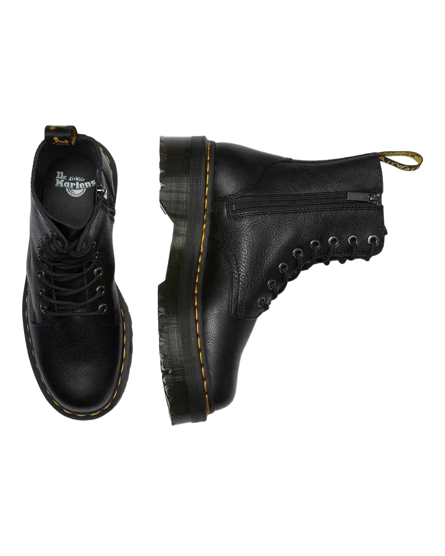 Dr. Martens Stivale anfibio con zeppa da donna  in morbida pelle Pisa Jadon III 26378001 nero