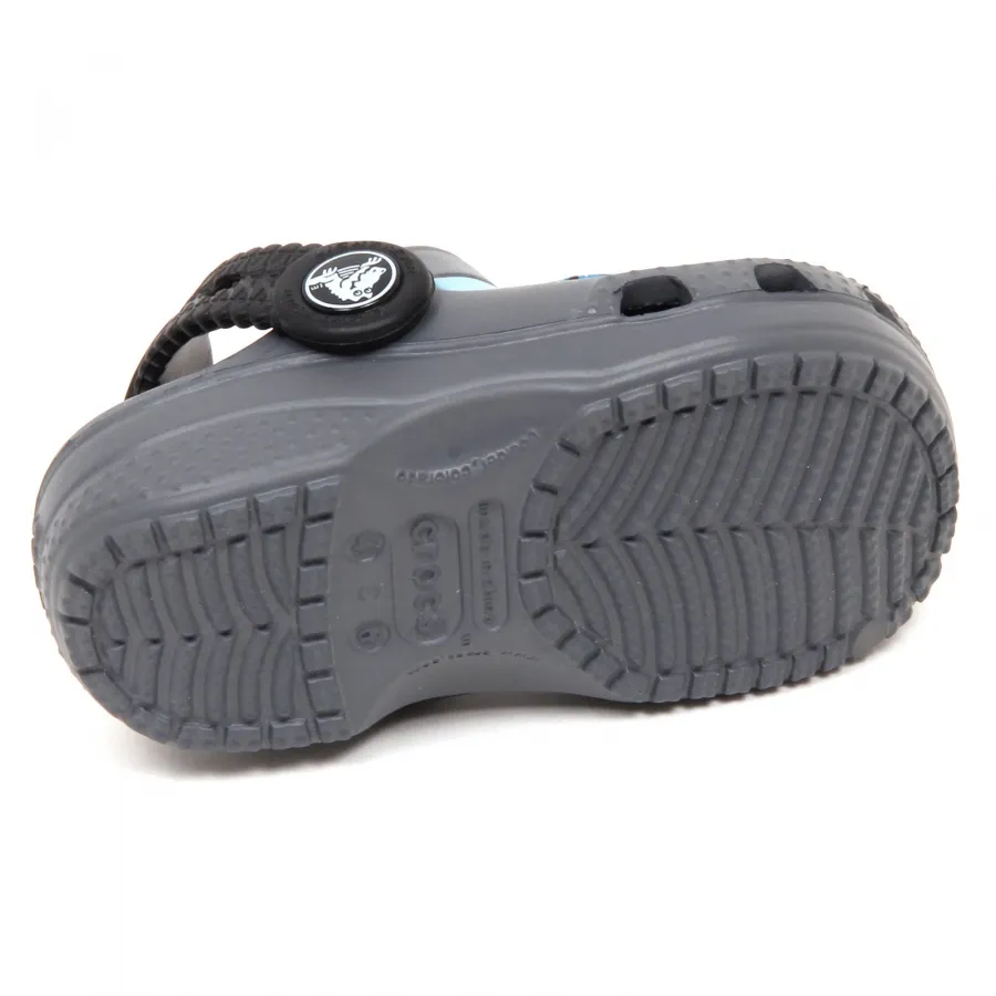 E7054 sandalo bimbo CROCS charcoal rubber sandal shoe kid