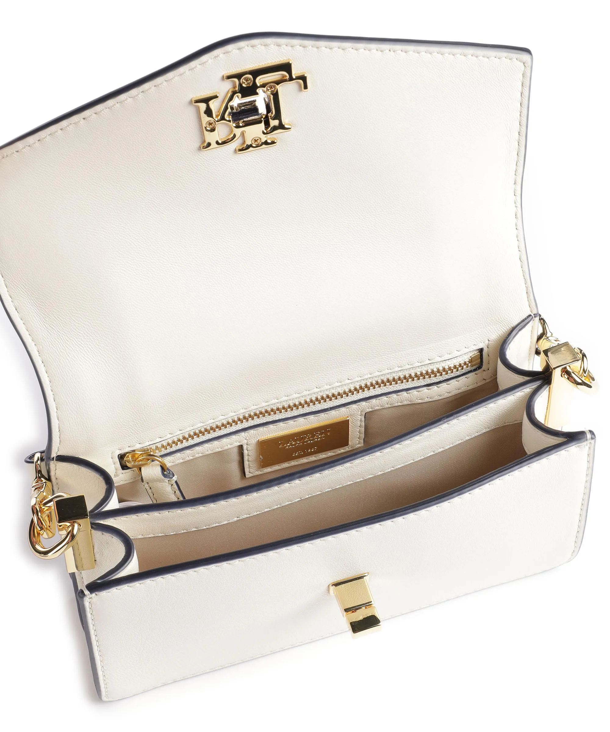  Lauren Ralph Lauren Tayler 19 Borsa a tracolla pelle di pecora avorio  