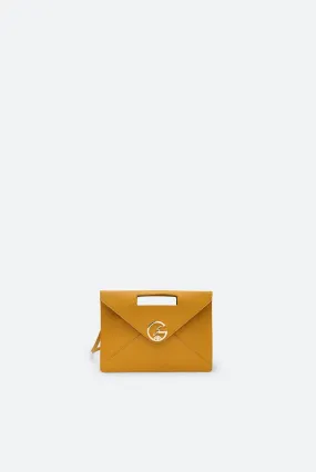Letter bag in pelle goffrata gialla