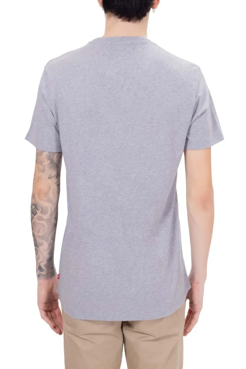 LEVI'S UOMO T-Shirt con logo Batwing in cotone grigio mélange 