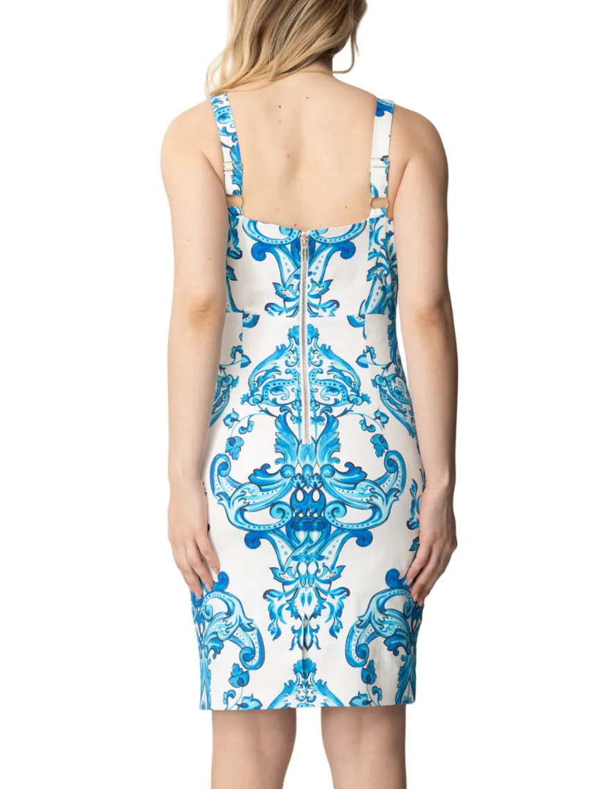 Marciano Guess abito corto in fantasia bianco blu