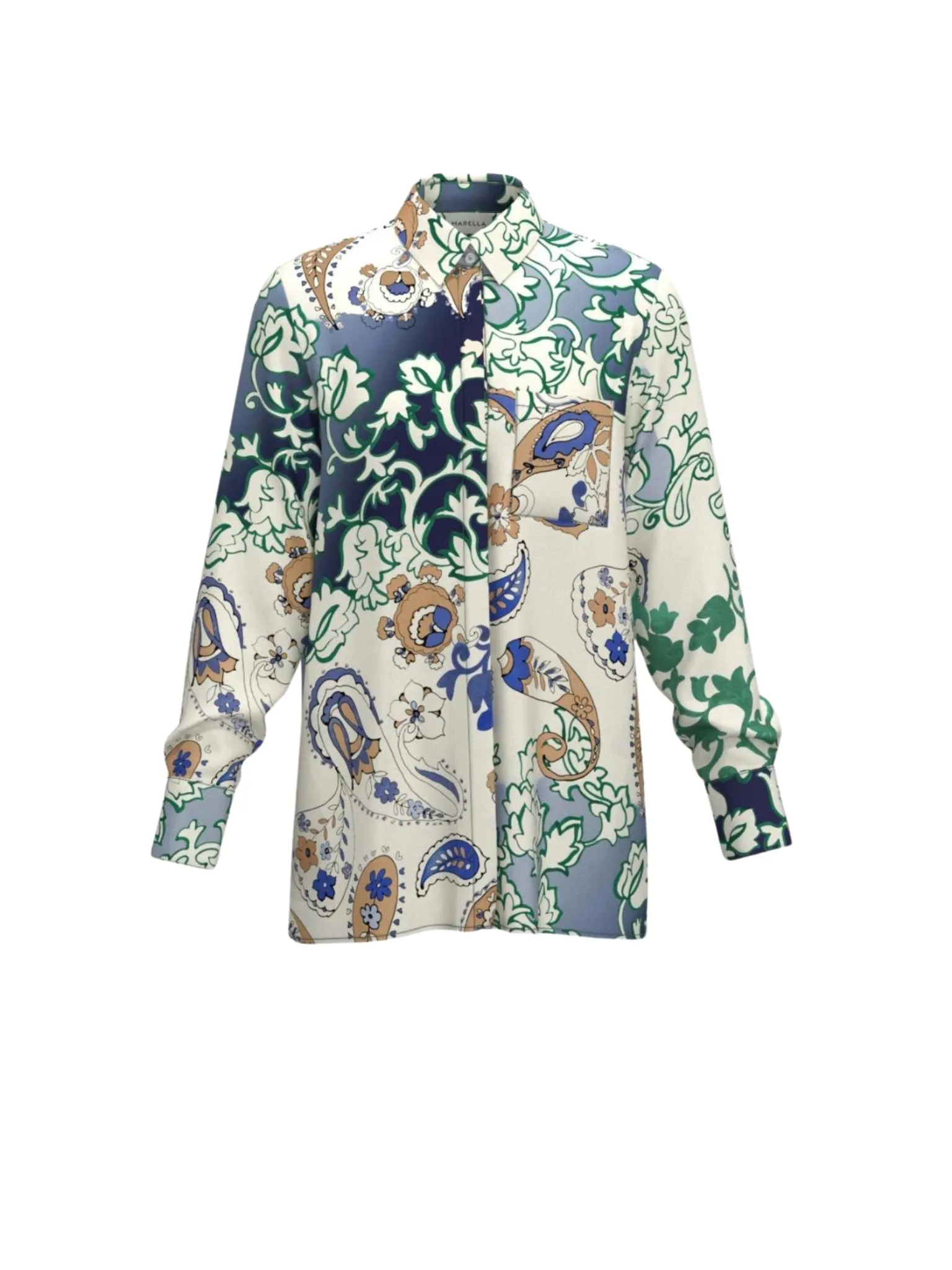 marella camicia in crepe de chine
