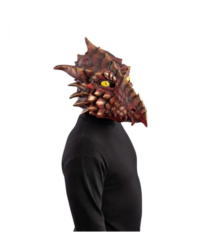 Maschera drago rosso in lattice