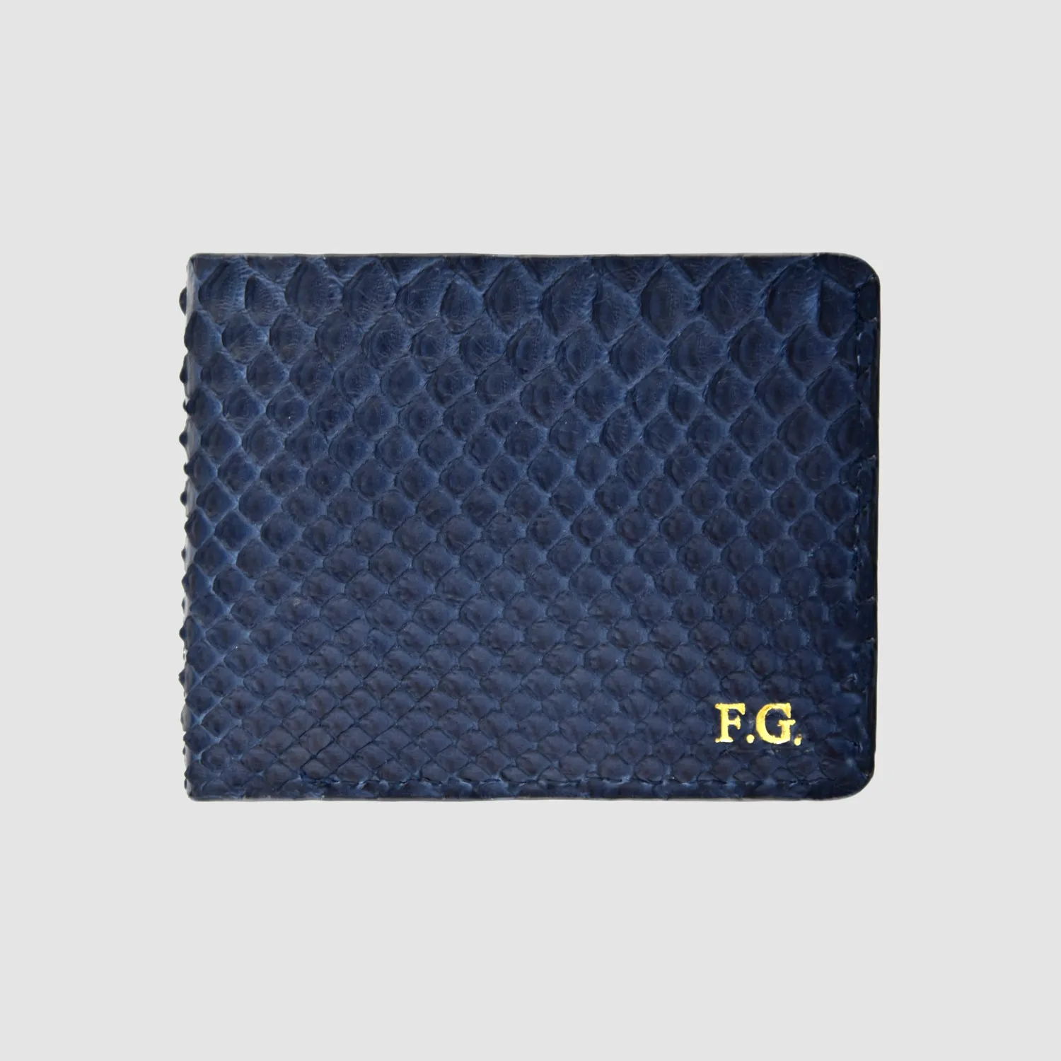 Mespecta Italia  ---------    ------------Portafoglio in vera pelle di Pitone Personalizzabile - Blu scuro