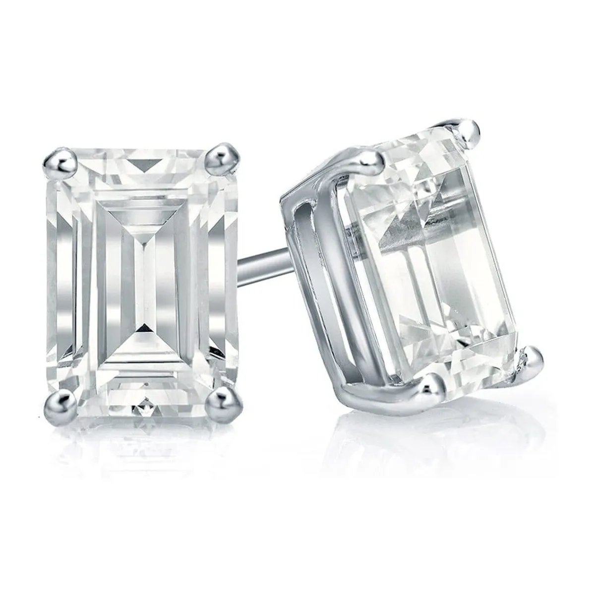 Orecchini Punti Luce Diamanti Emerald 2 carati in oro bianco 18k