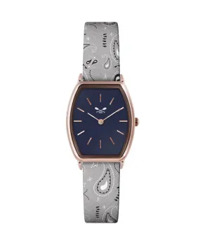 OROLOGIO BLU H. 30MM PELLE STAMPA BANDANA GRIGIA