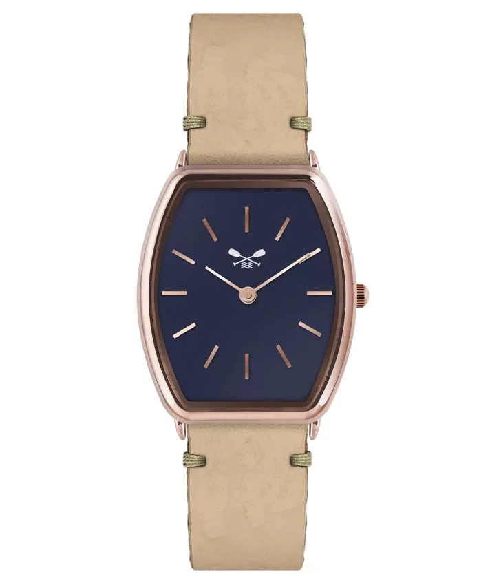OROLOGIO BLU H. 36MM PELLE CREMA ROMBI ARANCIO