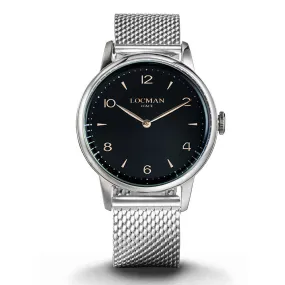 Orologio Uomo 1960 in Acciaio Nero Locman