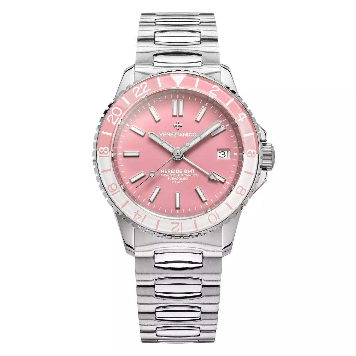 Orologio Venezianico Nereide GMT 39 mm Rosa 3521506C