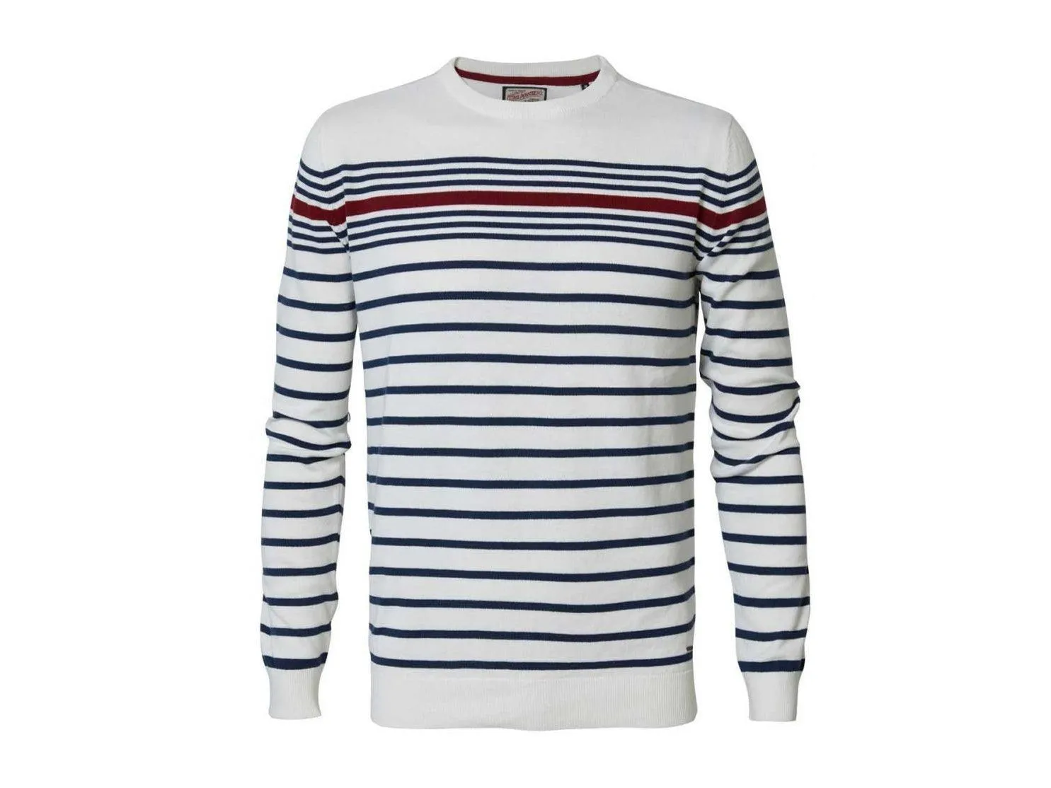 PETROL Maglia Girocollo Righe White Blu Red M-1000-KWR279 BR