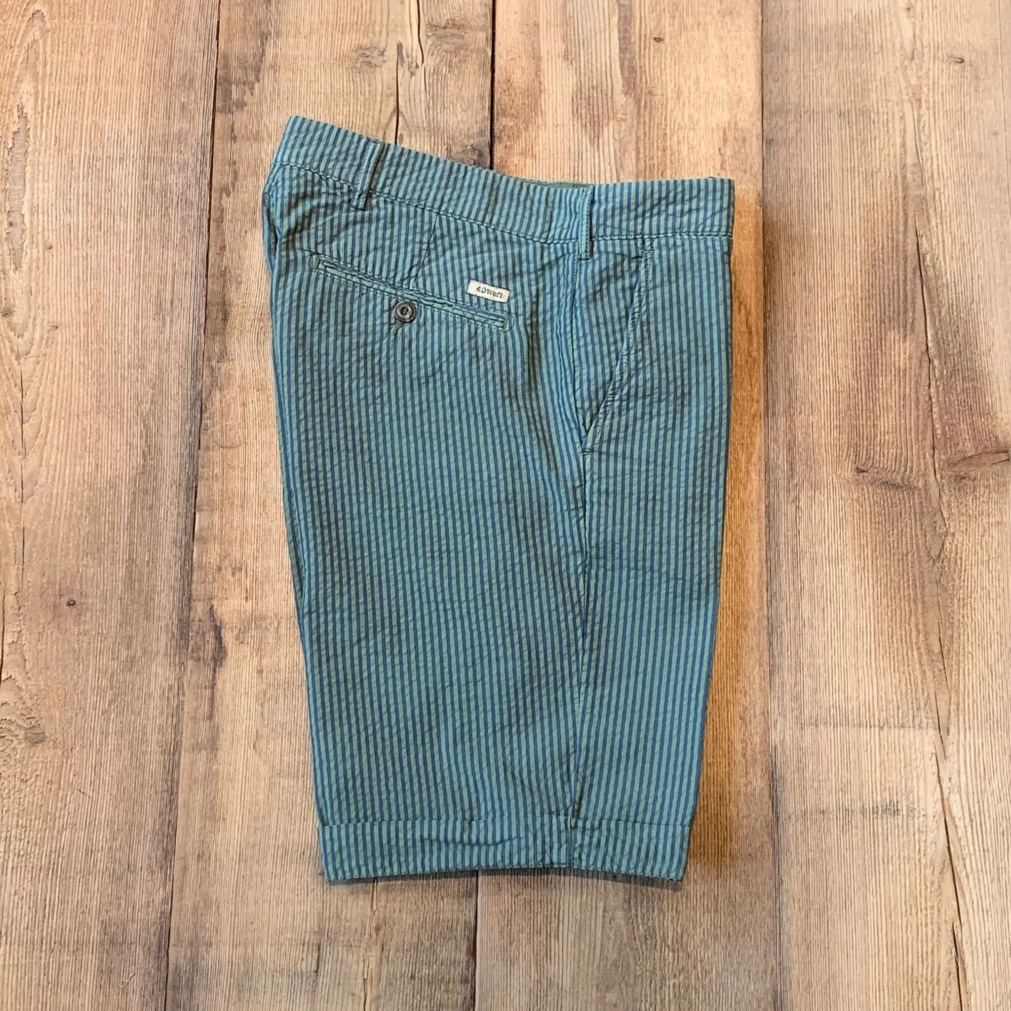 S4-Sergent Bermuda SS Righe Verde Militare Man  