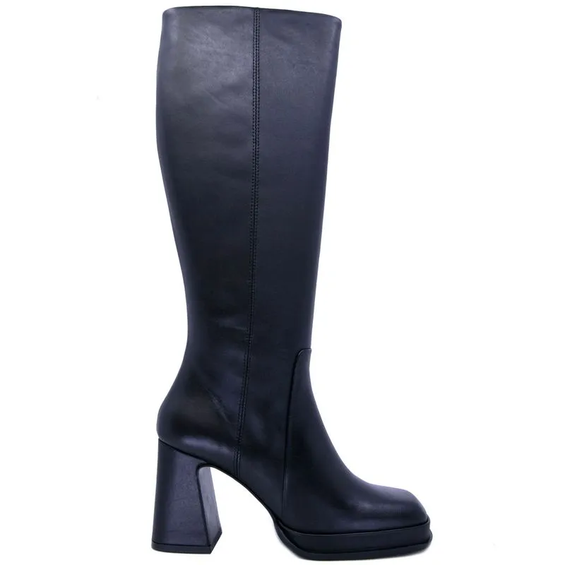 Stivale Stella nero con tacco 