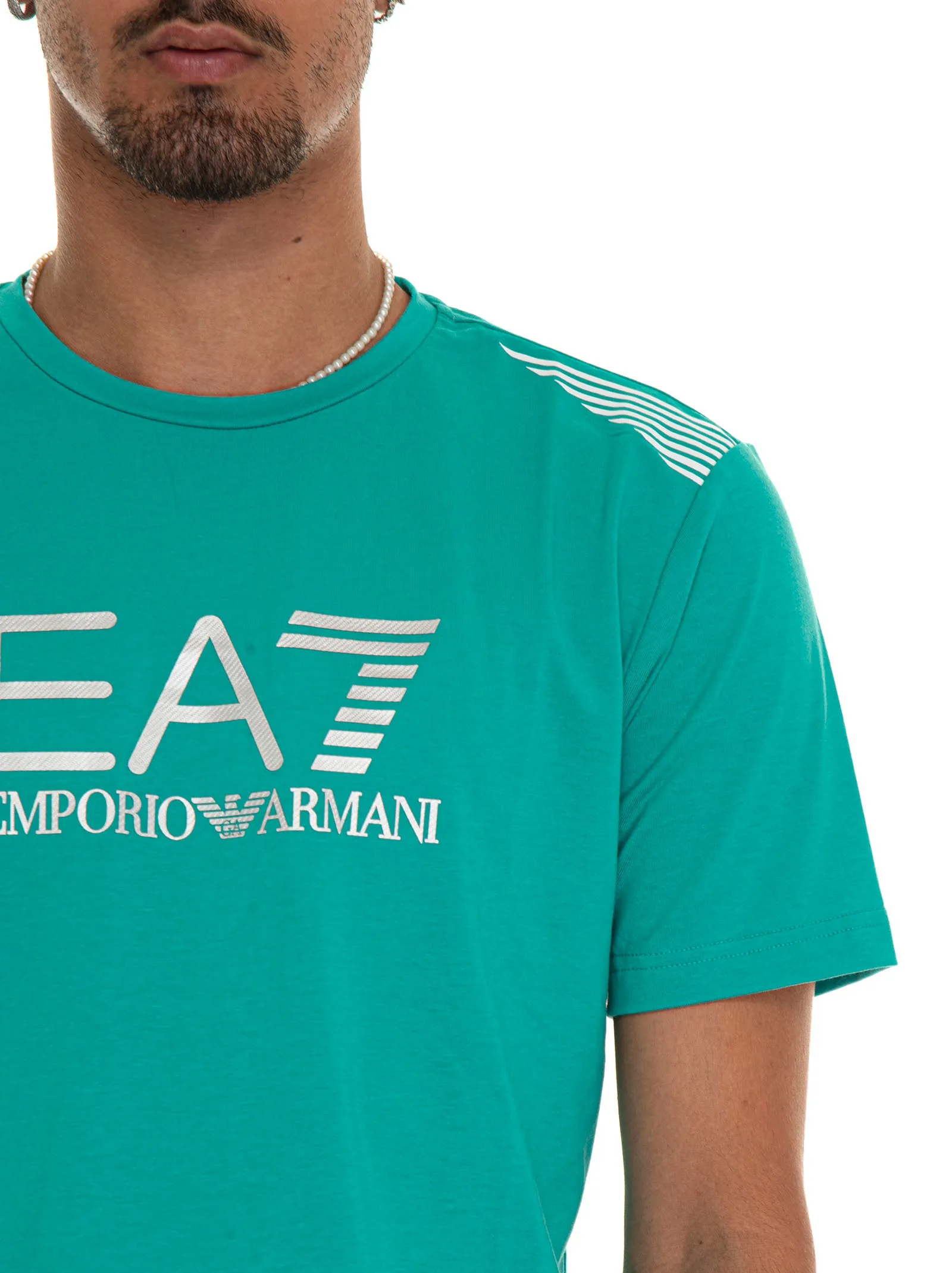 T-shirt girocollo mezza manica Verde acqua EA7 Uomo