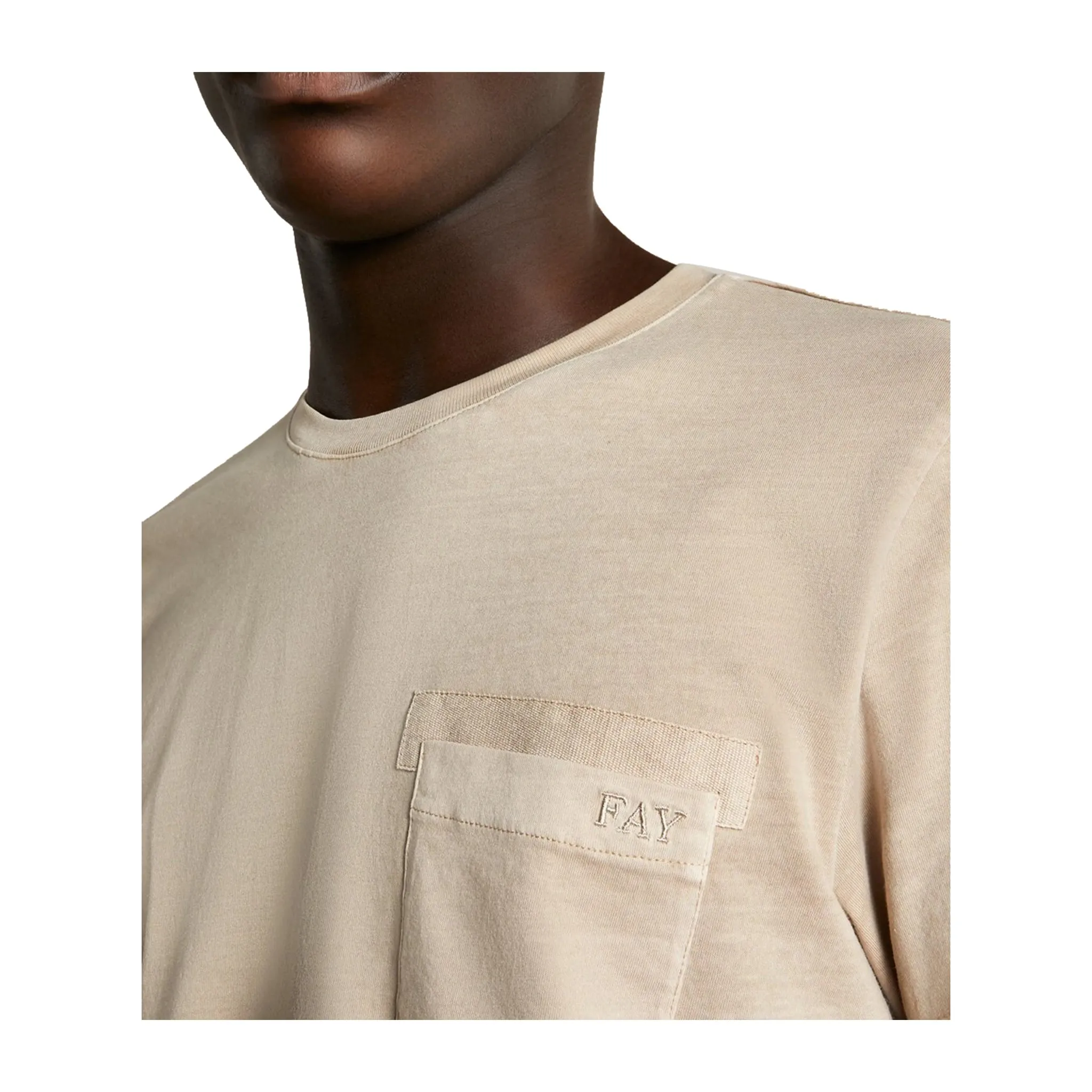 T-shirt Uomo con tasca sul petto Beige